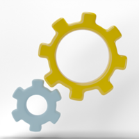 Cogwheel Gear icon isolated on transparent background. 3D render png