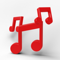 Music note isolated on transparent background. 3D render png