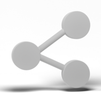 3d veroorzaken. delen teken icoon geïsoleerd Aan transparant achtergrond. sociaal media, verbinding, netwerk concept. png