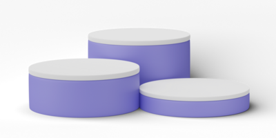 3D, cylinder podium display scene of minimal geometric platform base isolated on transparent background png file