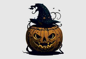 Pro vector hand drawn flat halloween pumpkin illustration