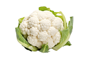 Fresh Organic cauliflower on isolated background.Health food concept.Created with Generative AI technology. png
