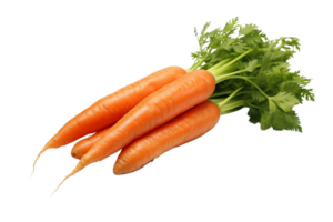 Fresh Organic carrots on isolated background.Health food concept.Created with Generative AI technology. png