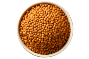 lentils seeds in the bowl on isolated background.Healthy and vegan concept.Created with Generative AI technology. png