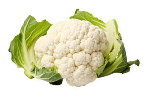 Fresh Organic cauliflower on isolated background.Health food concept.Created with Generative AI technology. png