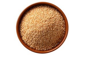 Quinoa in the bowl on isolated background.Healthy and vegan concept.Created with Generative AI technology. png
