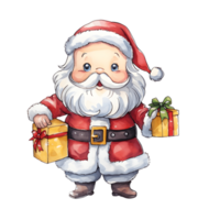 Papa Noel claus deleite en transparente png antecedentes ai generador