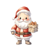 acuarela Papa Noel claus Arte en transparente png antecedentes ai generador