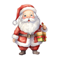 Full Color Santa Claus Clipart on Transparent PNG Background ai generator