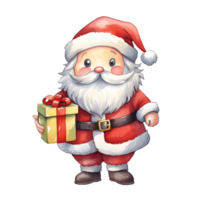 einfach süß Santa claus auf transparent png Hintergrund ai Generator