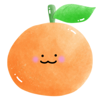 an orange with a smile face on it png