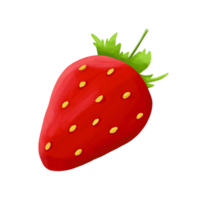 strawberry watercolor illustration png