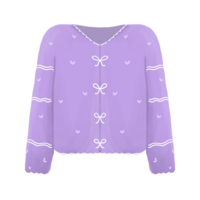 cute female cardigan sweater illustration png