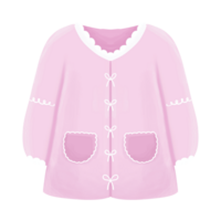 cute female cardigan sweater illustration png