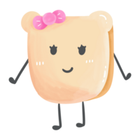cute bread illustration png