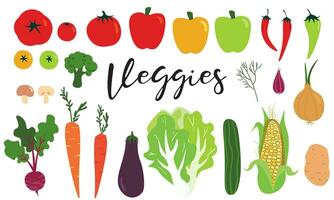 Set of delicious vegetables vector