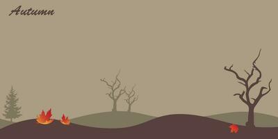 Background design with minimalist colors with an autumn theme. vector