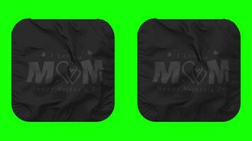 Happy Mothers Day Flag in Squire Shape Isolated with Plain and Bump Texture, 3D Rendering, Green Screen, Alpha Matte video