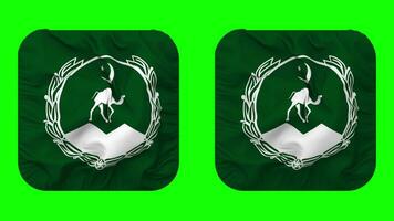 Government of Balochistan Flag in Squire Shape Isolated with Plain and Bump Texture, 3D Rendering, Green Screen, Alpha Matte video