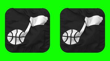 utah jazz flagga i väpnare form isolerat med enkel och stöta textur, 3d tolkning, grön skärm, alfa matt video