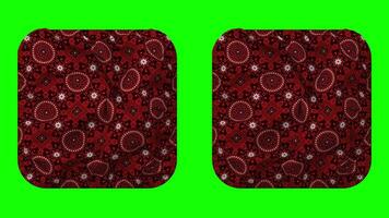 Sindhi Ajrak Flag in Squire Shape Isolated with Plain and Bump Texture, 3D Rendering, Green Screen, Alpha Matte video