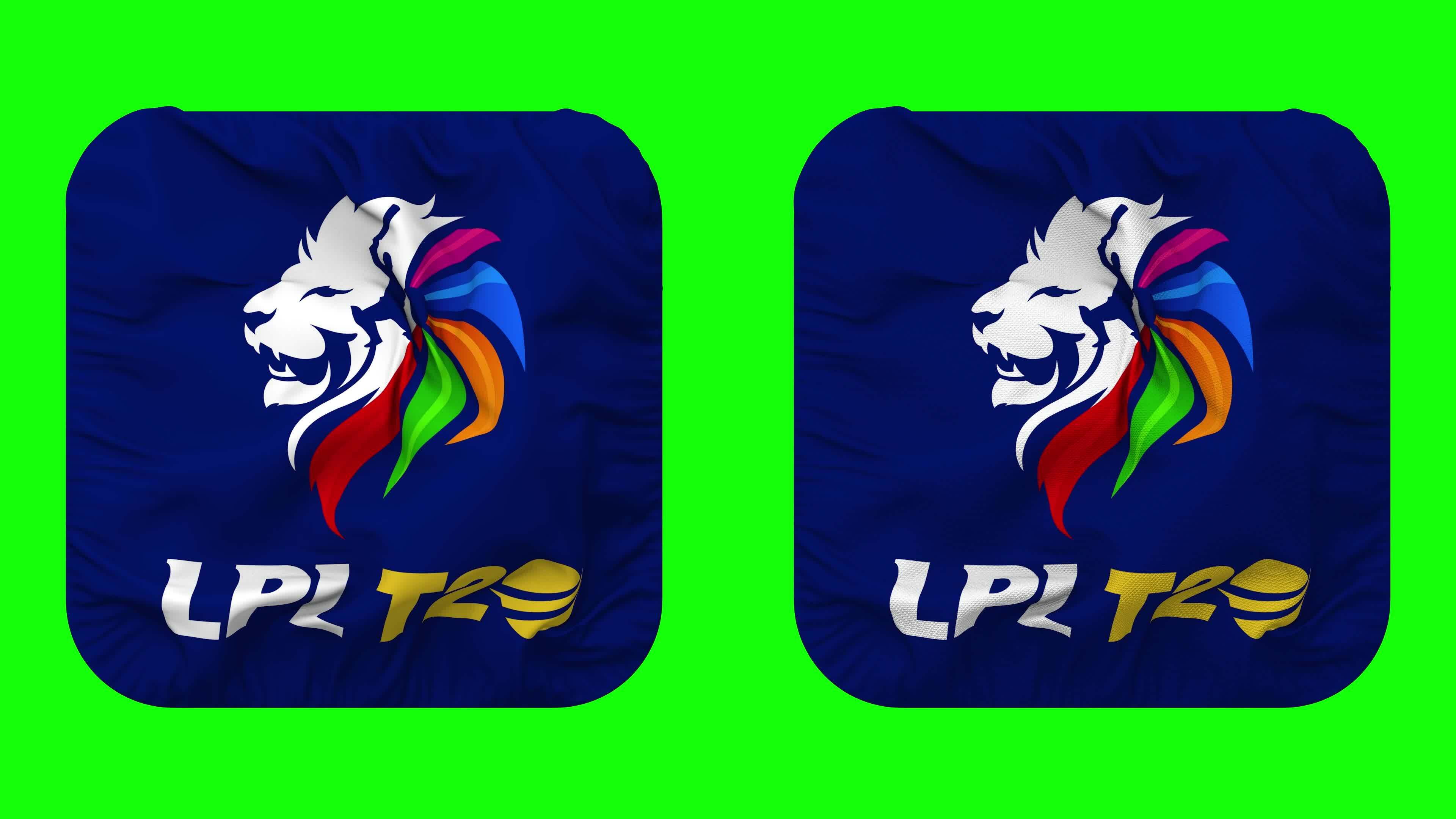 Lanka Premier League Flag in Squire Shape Isolated with Plain and Bump