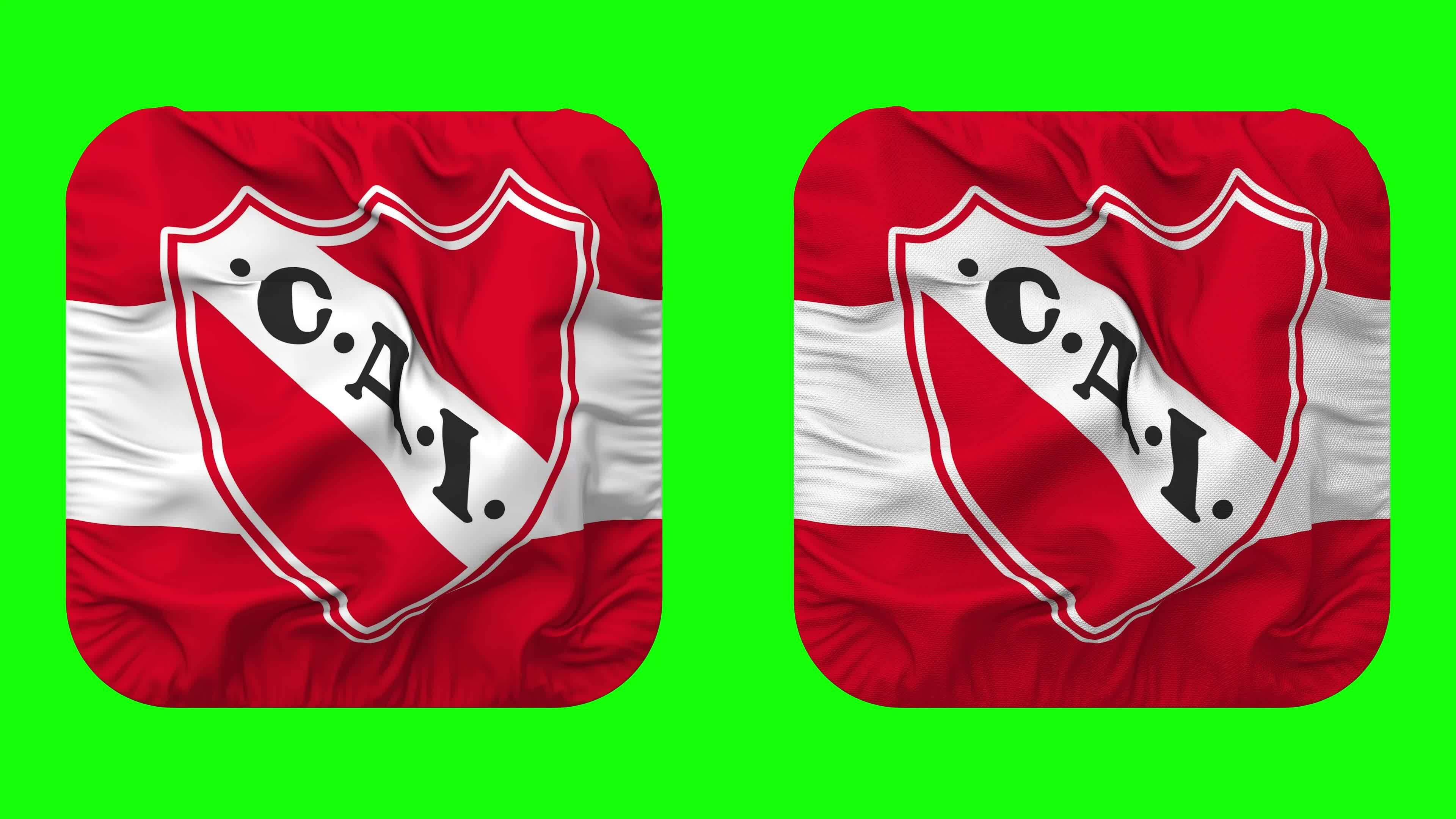 Club Atletico Independiente Flag Waves Isolated in Plain and Bump