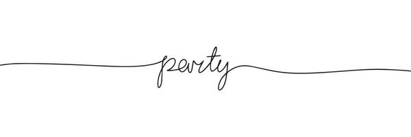 Party handwriting words in one line continuous. Line art short phase. Vector illustration.