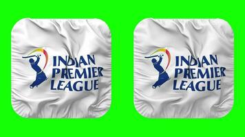 Indian Premier League, IPL Flag in Squire Shape Isolated with Plain and Bump Texture, 3D Rendering, Green Screen, Alpha Matte video