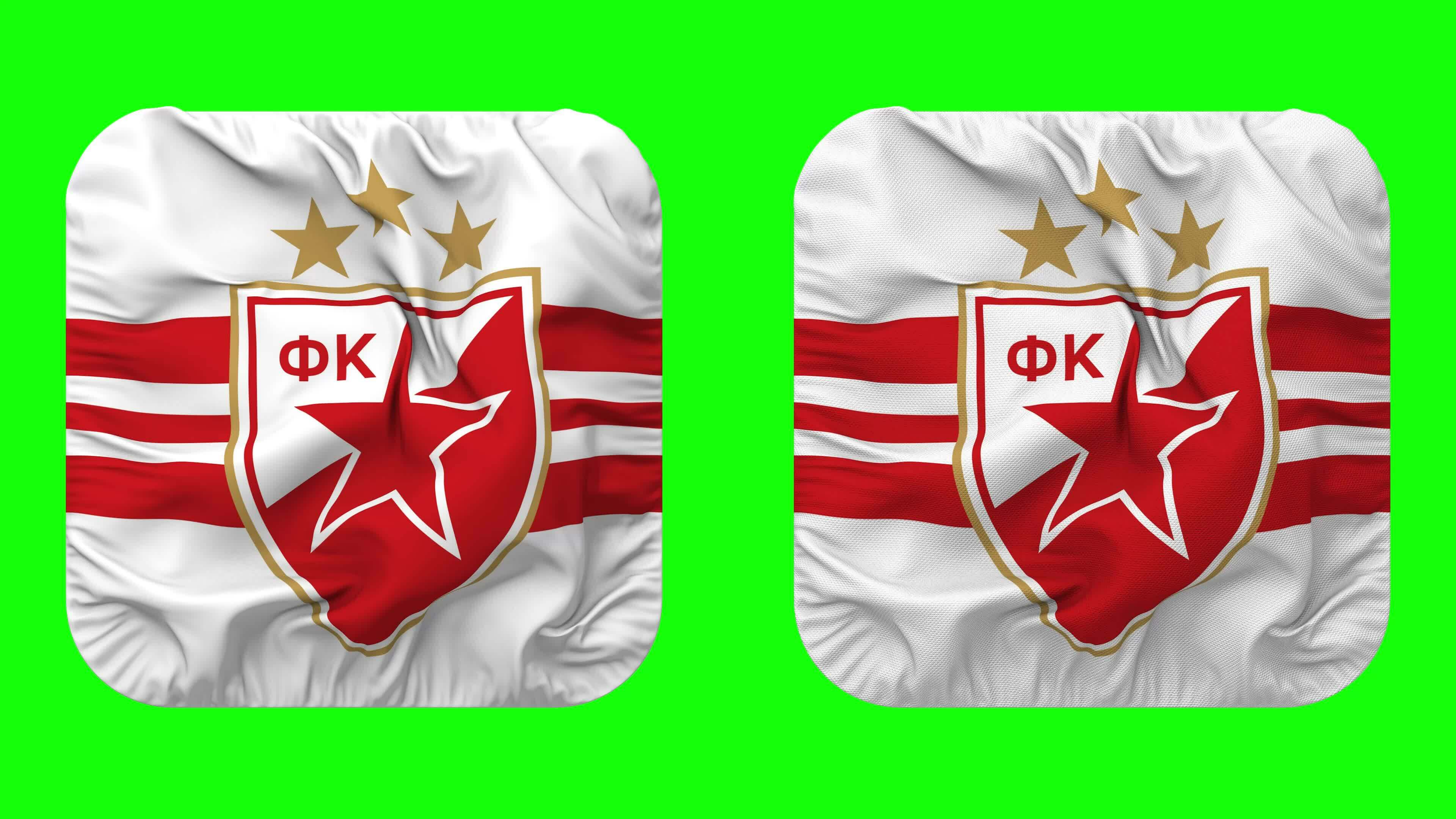 Fudbalski klub Crvena zvezda Flag Waving Different Style With Stand Pole  Isolated, 3D Rendering 32064311 PNG