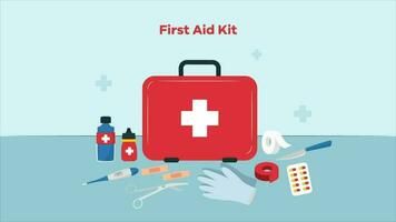 Cartoon First Aid Kit Animation video