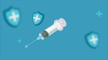 Cartoon Syringe Medicine Vaccine Animation video