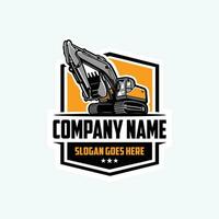 Excavating Company Emblem Badge Logo Vector Isolated. Logo Template Set Best for Earth Moving Related Industry