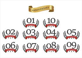 Anniversary laurel wreaths retro design vector collection