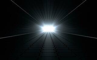 Dark tunnel background, 3d rendering. photo