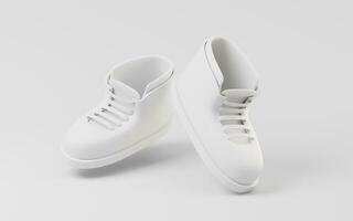 A pair of casual shoes with white background, 3d rendering. photo