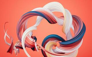 Abstract flowing gradient lines, 3d rendering. photo