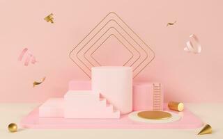 Empty creative stage, object podium, 3d rendering. photo