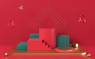 Empty creative stage, object podium, 3d rendering. photo