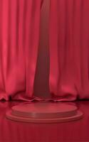 Empty room with soft curtain, 3d rendering. photo