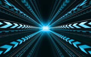 Neon with tunnel background, 3d rendering. photo