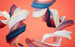 Abstract flowing gradient lines, 3d rendering. photo