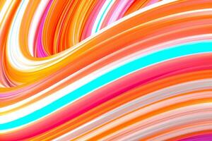 Colorful round geometry, gradient curve background, 3d rendering. photo