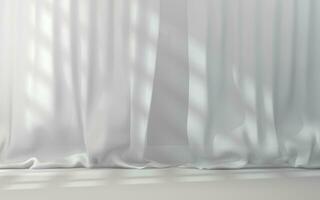 Empty room with soft curtain, 3d rendering. photo