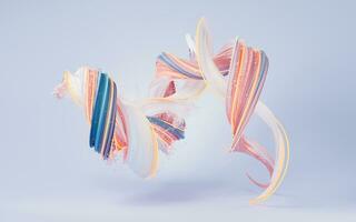 Abstract flowing gradient lines, 3d rendering. photo