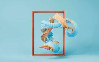 Abstract flowing gradient lines, 3d rendering. photo