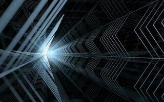 Dark tunnel background, 3d rendering. photo