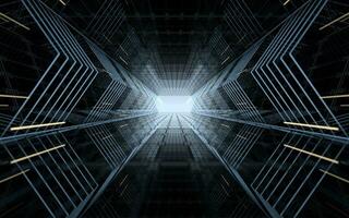 Dark tunnel background, 3d rendering. photo