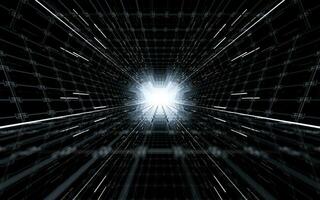Dark tunnel background, 3d rendering. photo