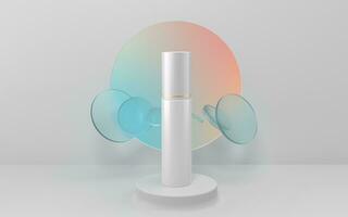 Blank cosmetic tube packaging mockup, 3d rendering. photo